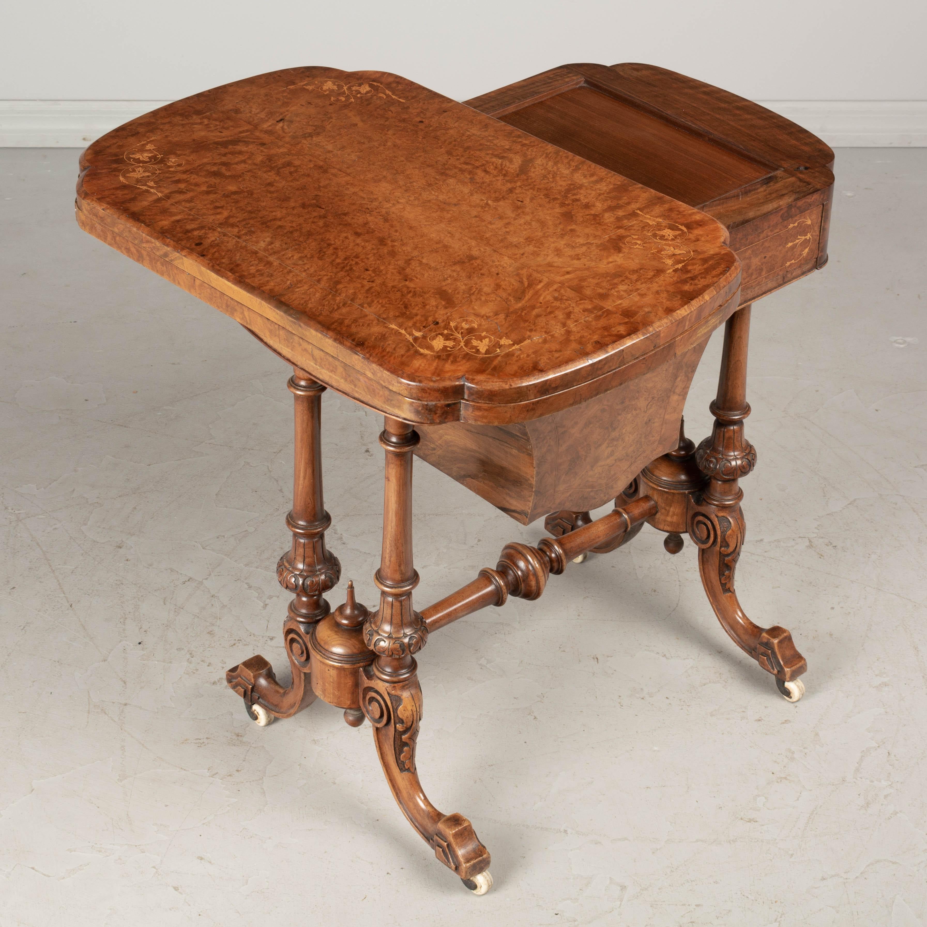 19th Century English Victorian Folding Game Table 1