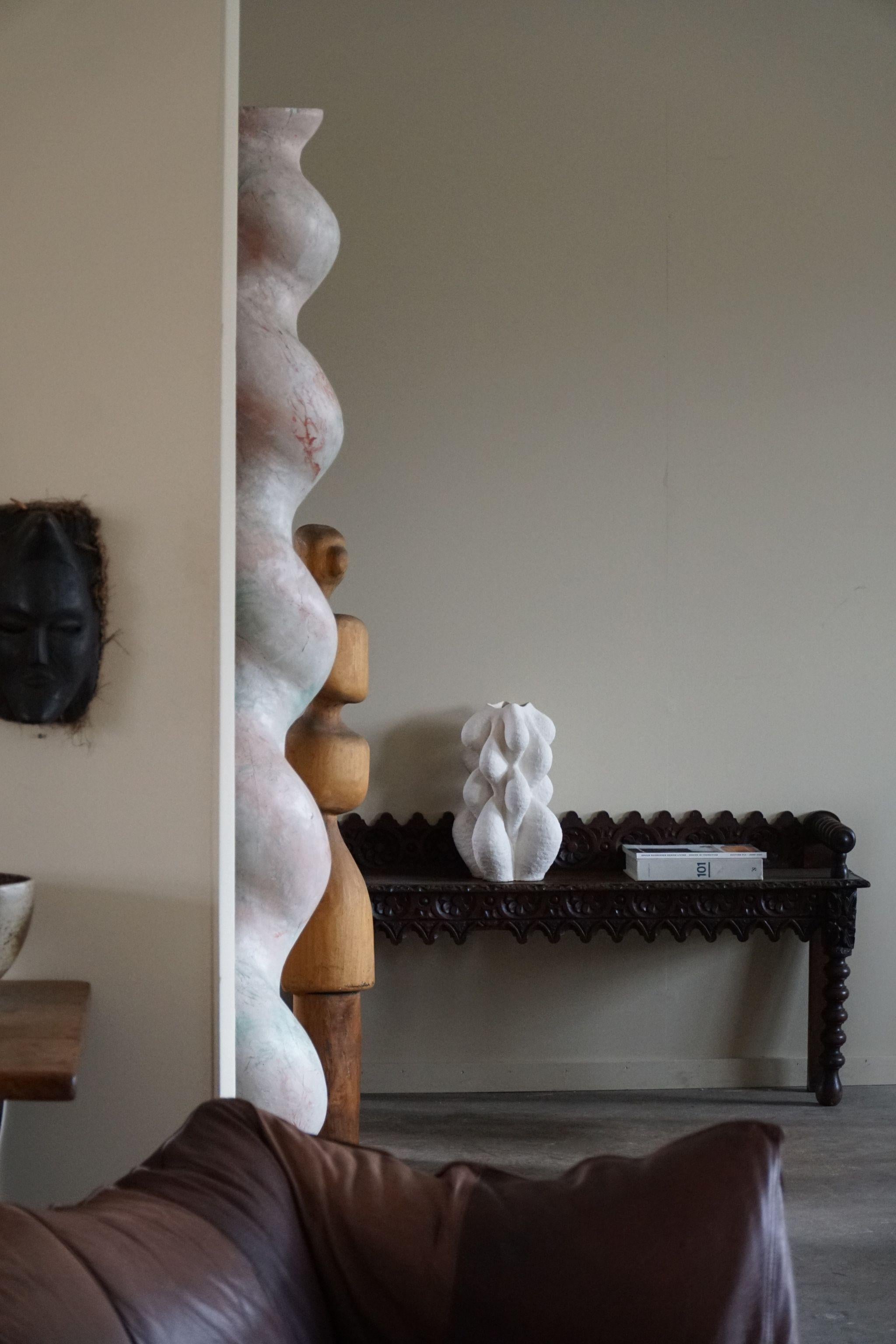 19th Century English Victorian Hall Bench in Oak, Bobbin Turned Legs In Good Condition In Odense, DK