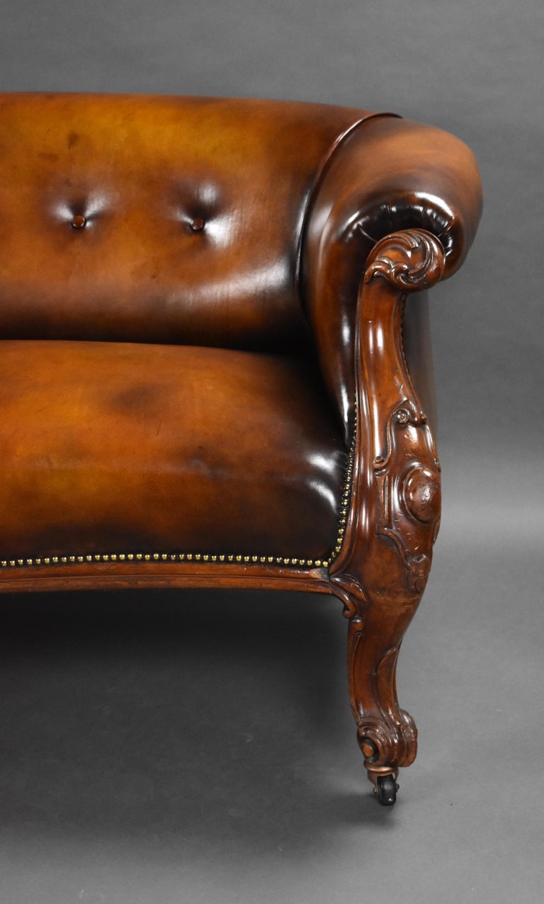19th Century English Victorian Hand Dyed Leather Couch at 1stDibs