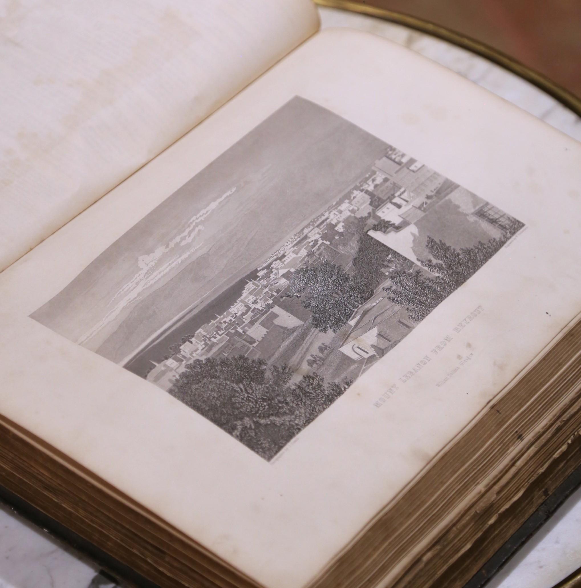 Bible de famille nationale illustrée victorienne du 19e siècle avec pages dorées en vente 2