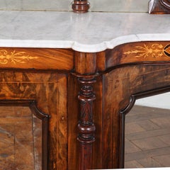 19th Century English Victorian Inlaid Walnut Side Cabinet Chiffonier