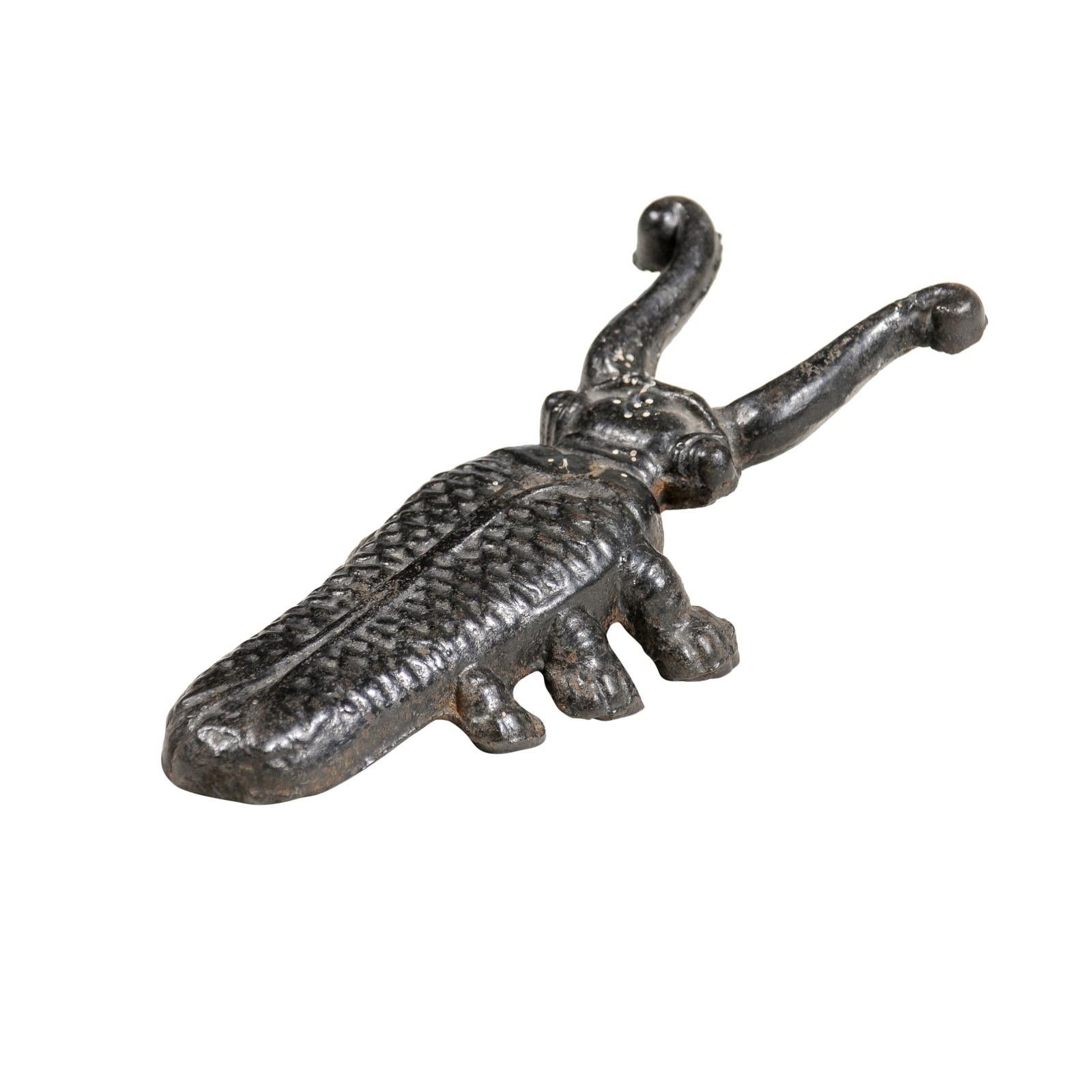 19th Century English Victorian Iron Bootjack Depicting a Cricket with Antennae 8