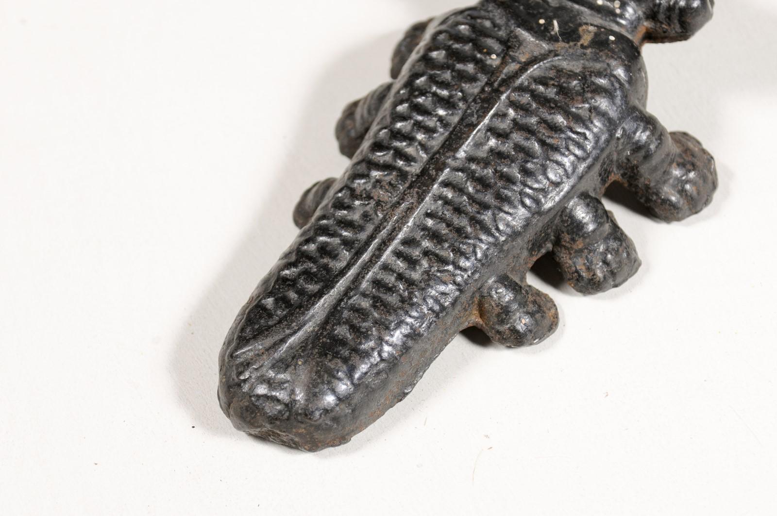 19th Century English Victorian Iron Bootjack Depicting a Cricket with Antennae In Good Condition In Atlanta, GA