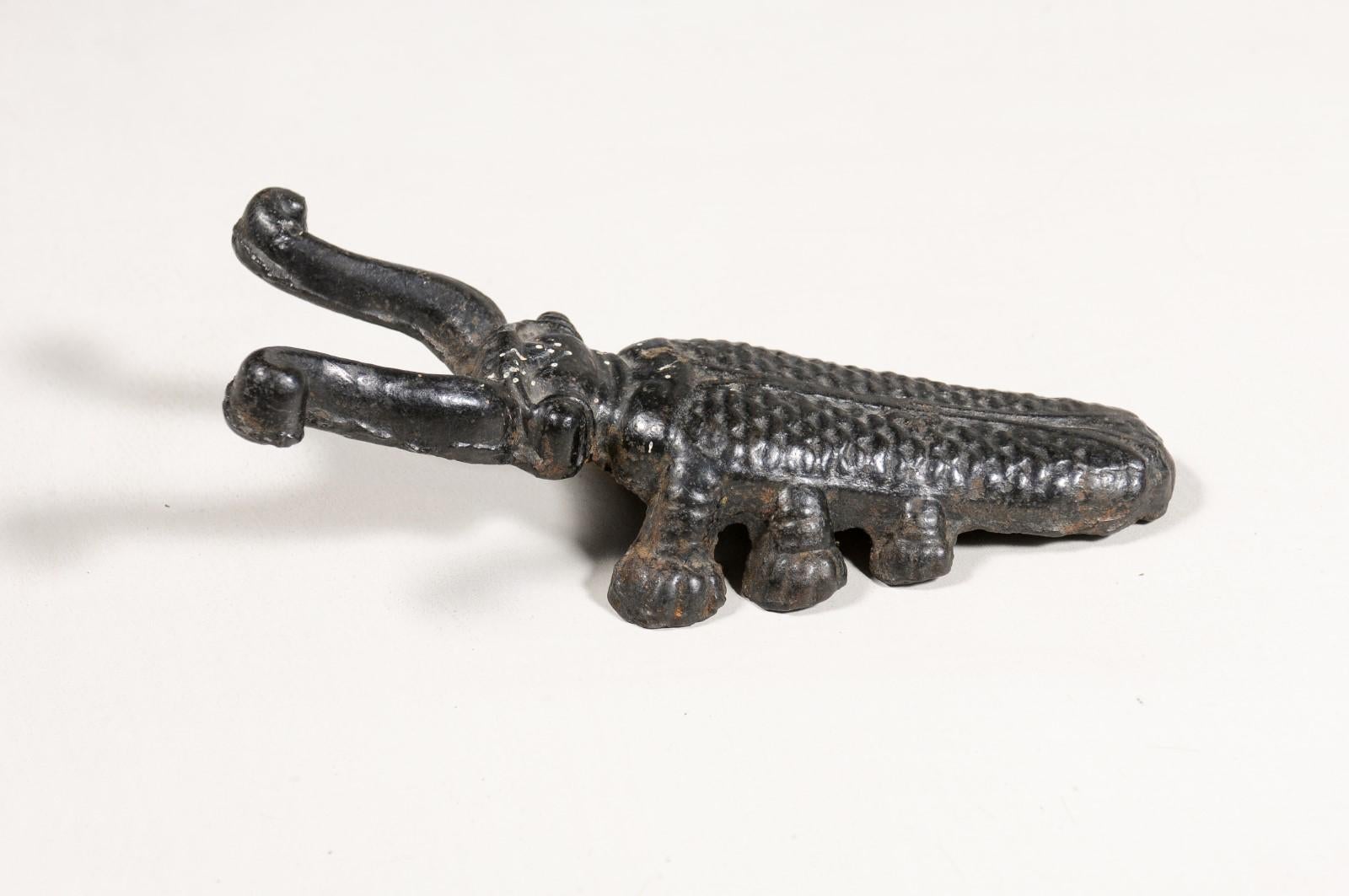 19th Century English Victorian Iron Bootjack Depicting a Cricket with Antennae 3