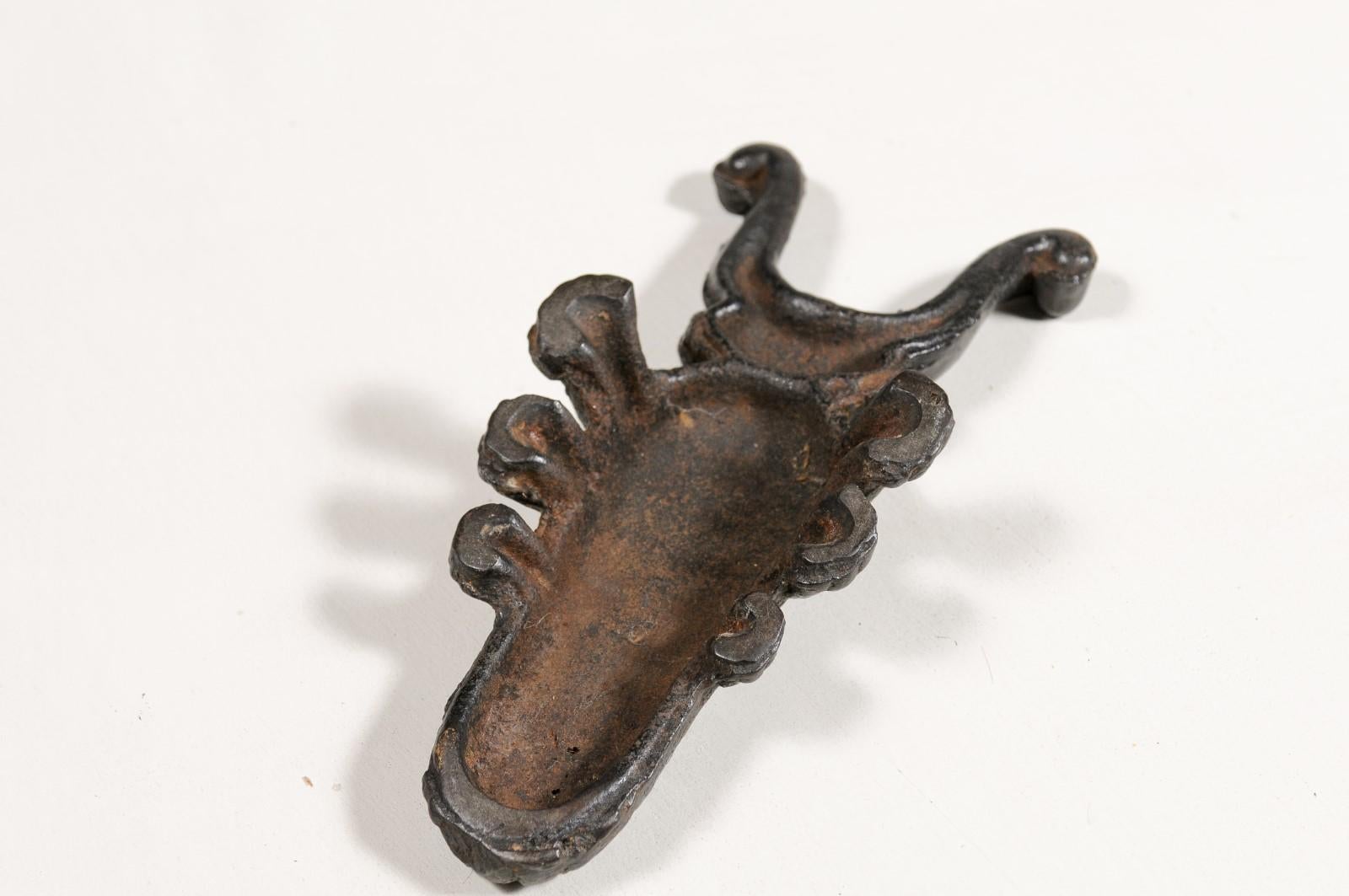 19th Century English Victorian Iron Bootjack Depicting a Cricket with Antennae 6