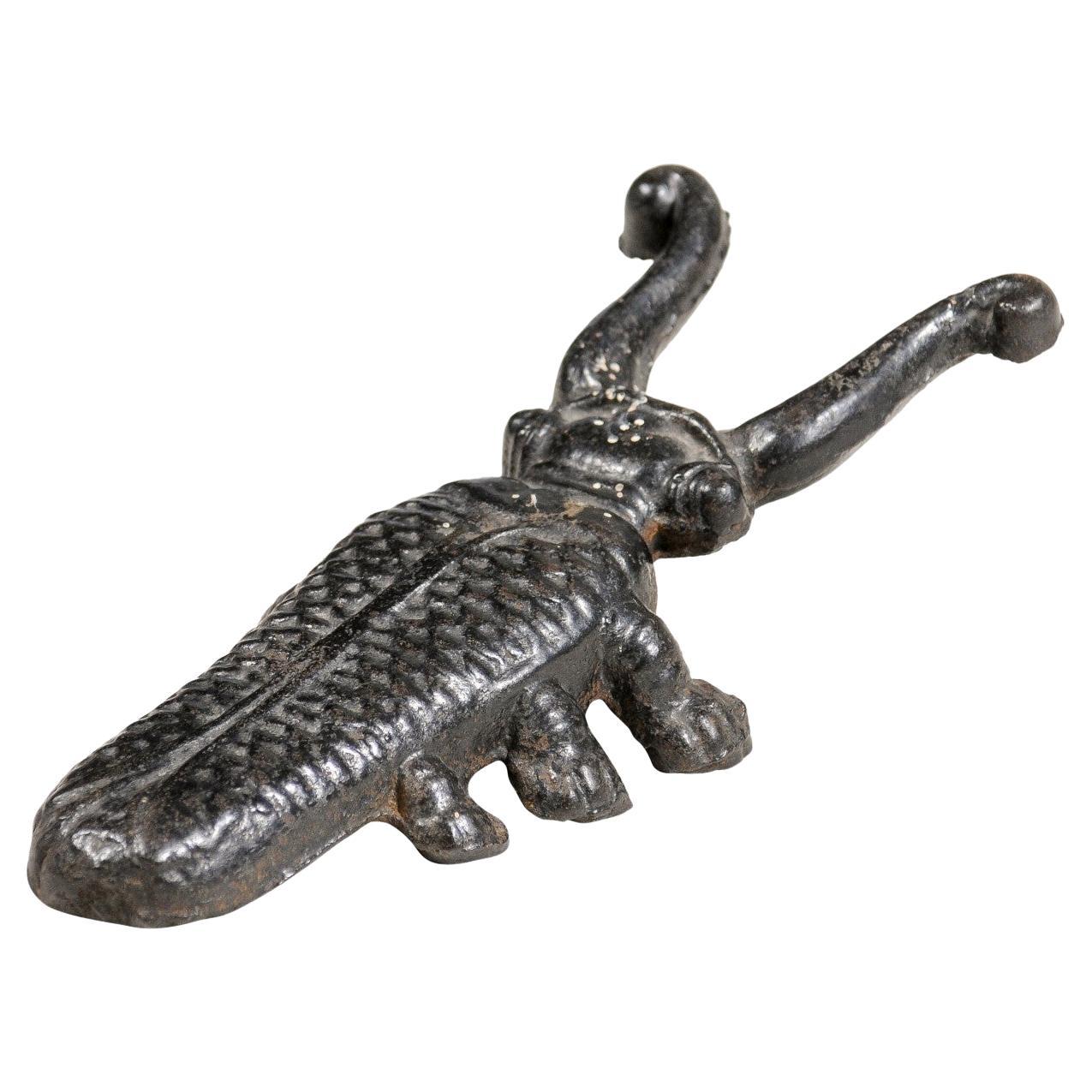 19th Century English Victorian Iron Bootjack Depicting a Cricket with Antennae
