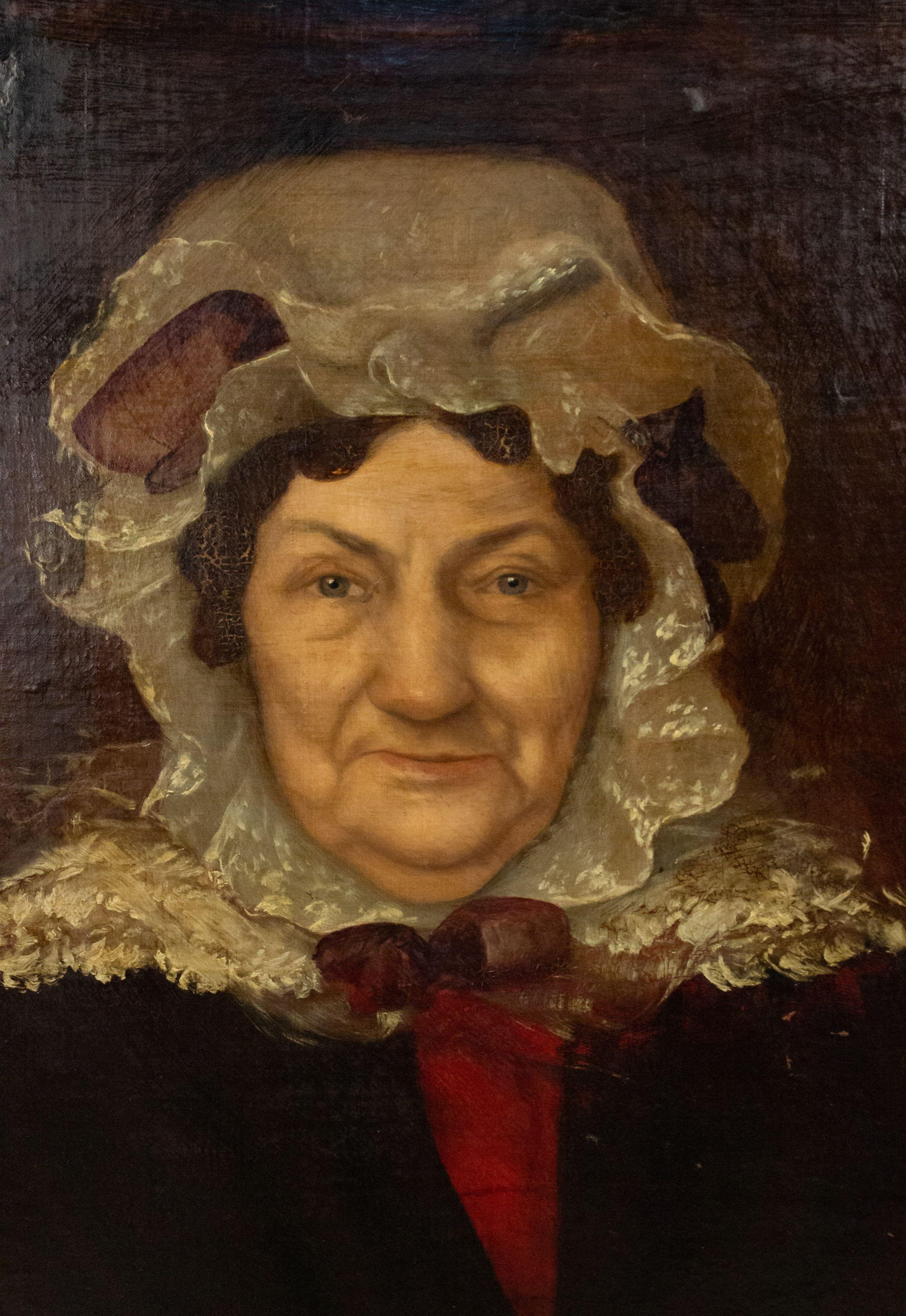 19th Century English Victorian Lady in Lace Portrait In Good Condition For Sale In New York, NY
