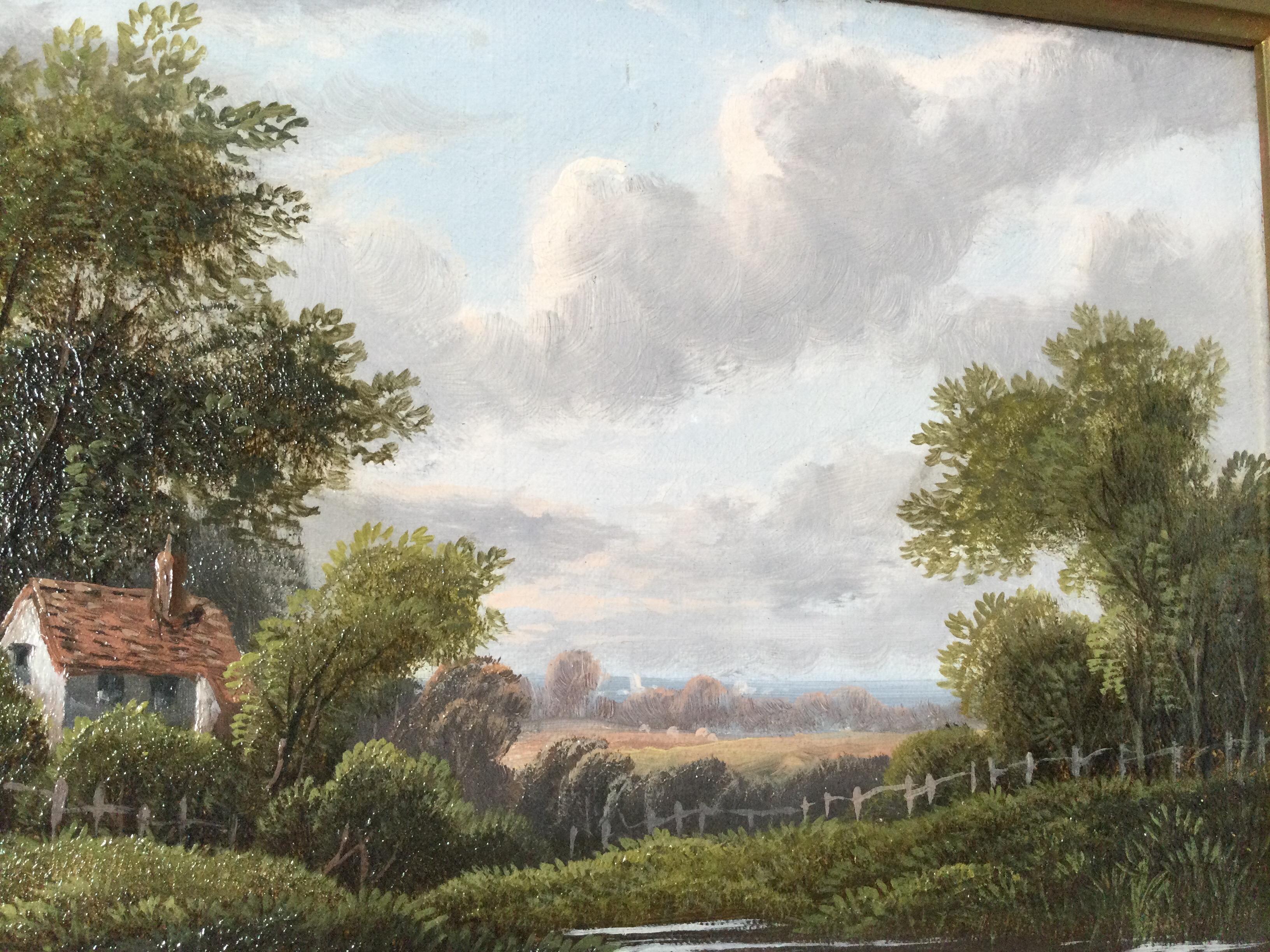 19th Century English Victorian Landscape Signed E. Horton In Excellent Condition In Lambertville, NJ