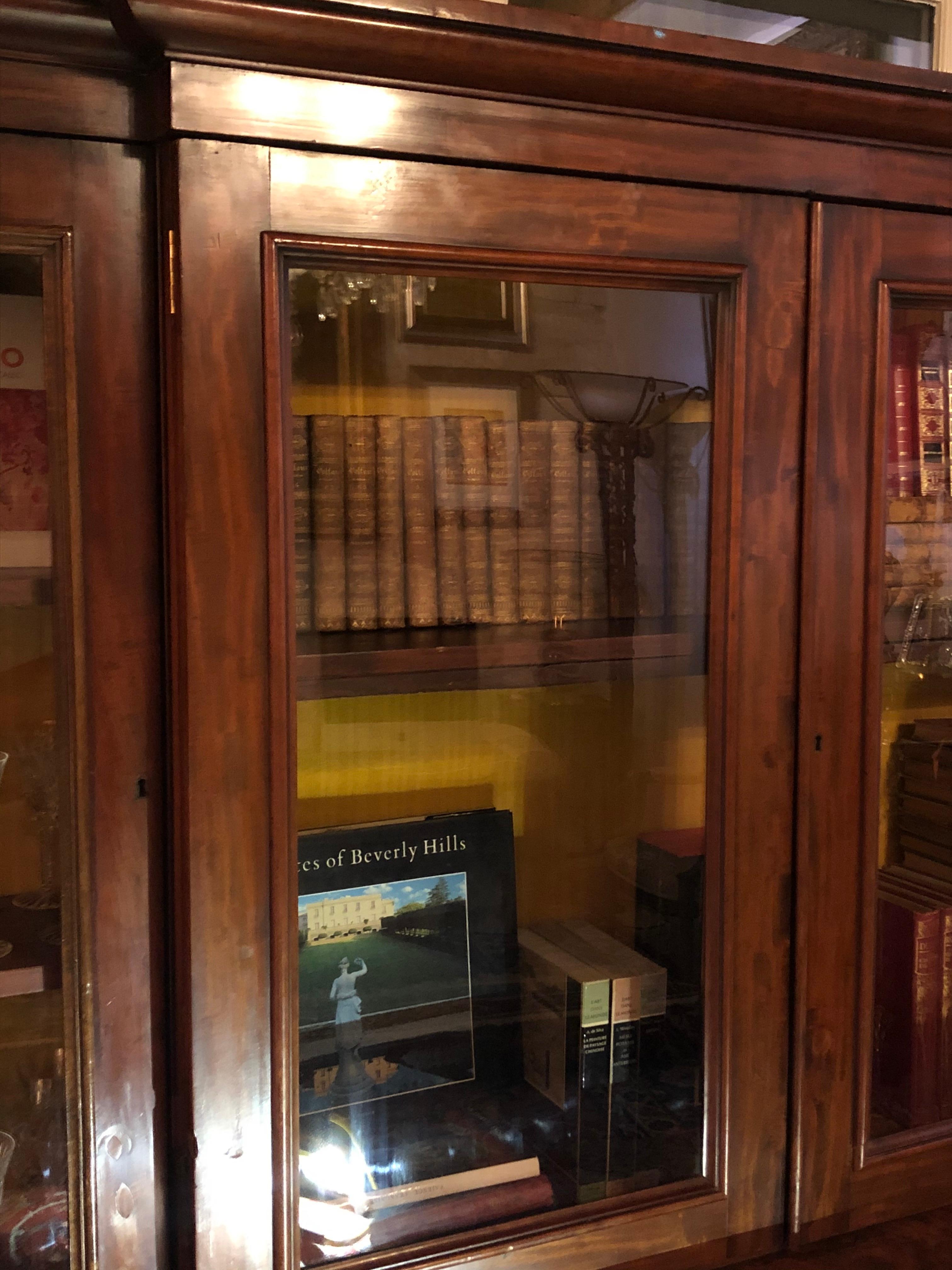19th Century English Victorian Mahogany Bookcase For Sale 2