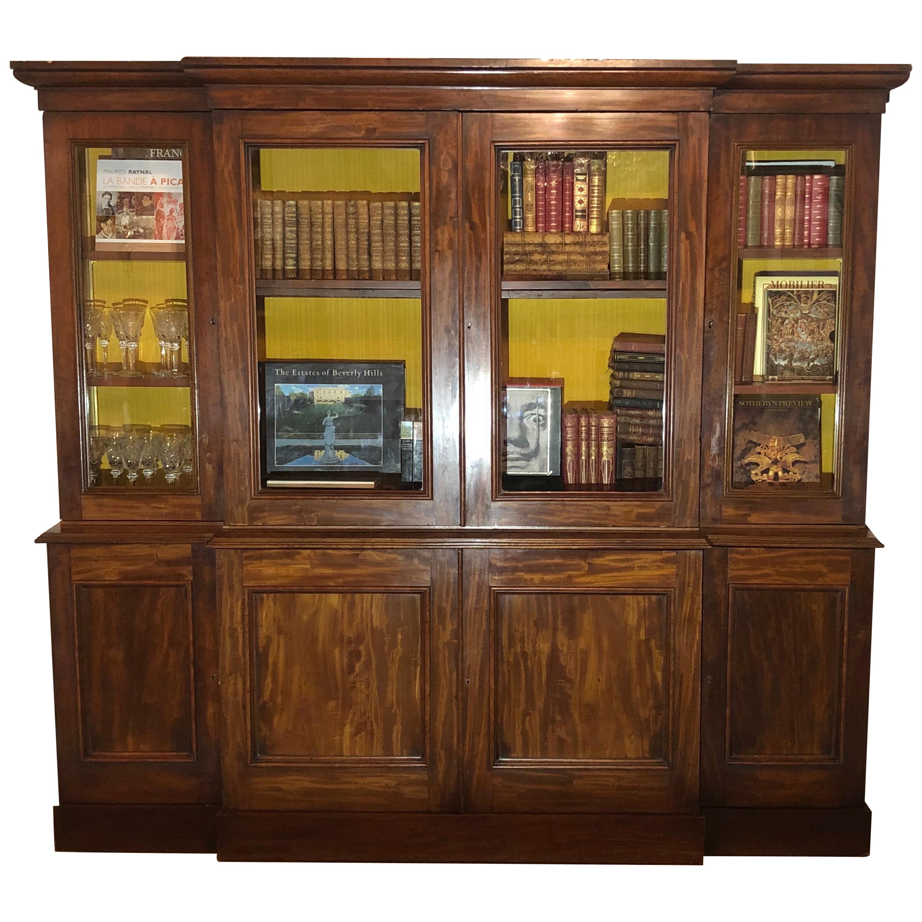 19th Century English Victorian Mahogany Bookcase For Sale