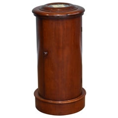 Antique 19th Century English Victorian Mahogany Cylindrical Pot Cupboard