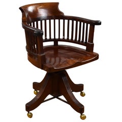 chaise de bureau en acajou du 19ème siècle Anglais Victorien
