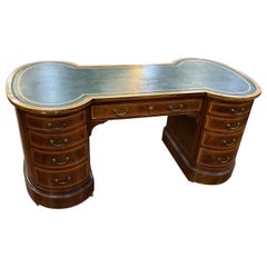 19th Century English Victorian Mahogany Desk Writing Table S.& H. Jewell