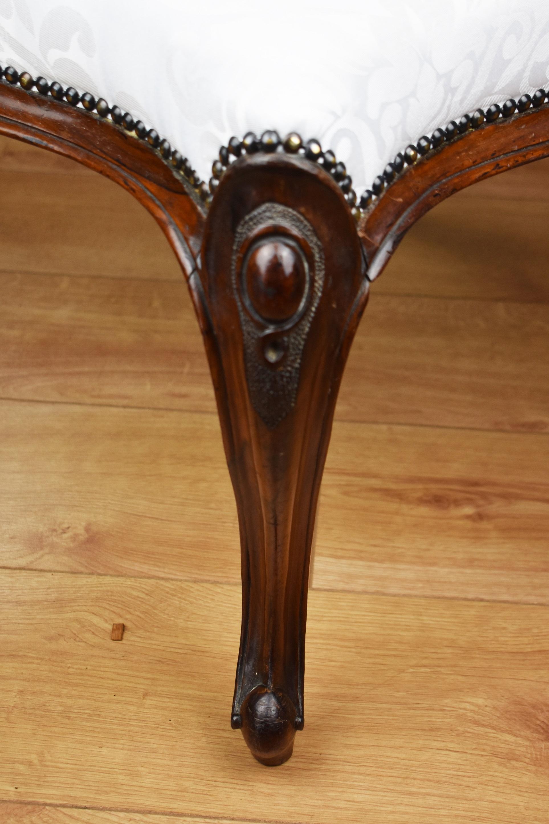 19th Century English Victorian Mahogany Foot Stool 2