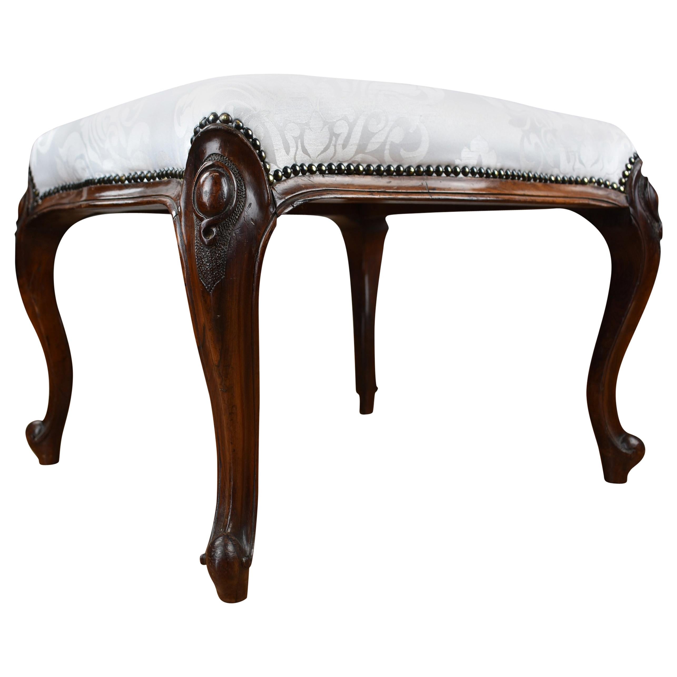 19th Century English Victorian Mahogany Foot Stool