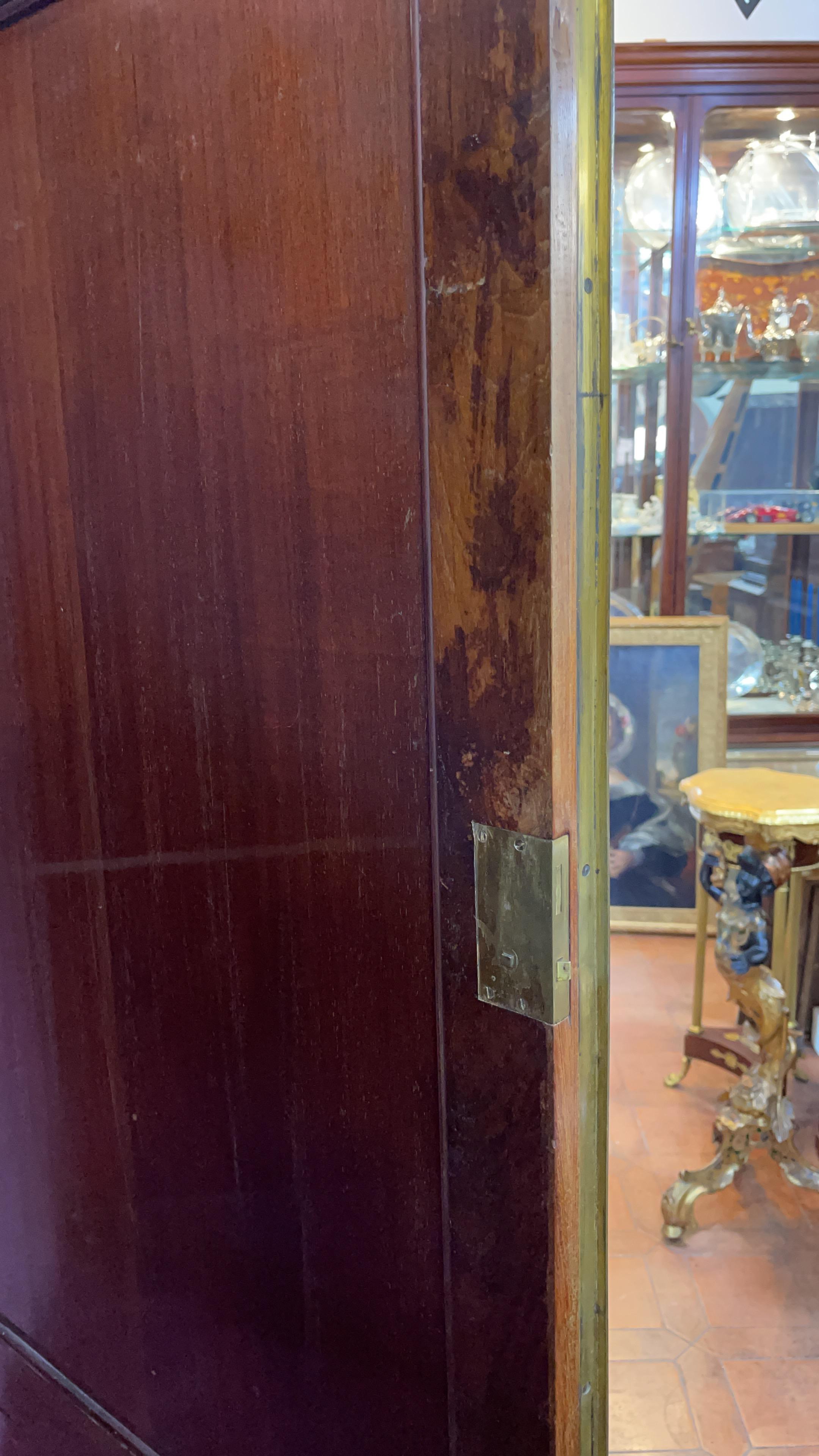 19th Century English Victorian Mahogany Inlaid Wardrobes Armoires, 1850 For Sale 3