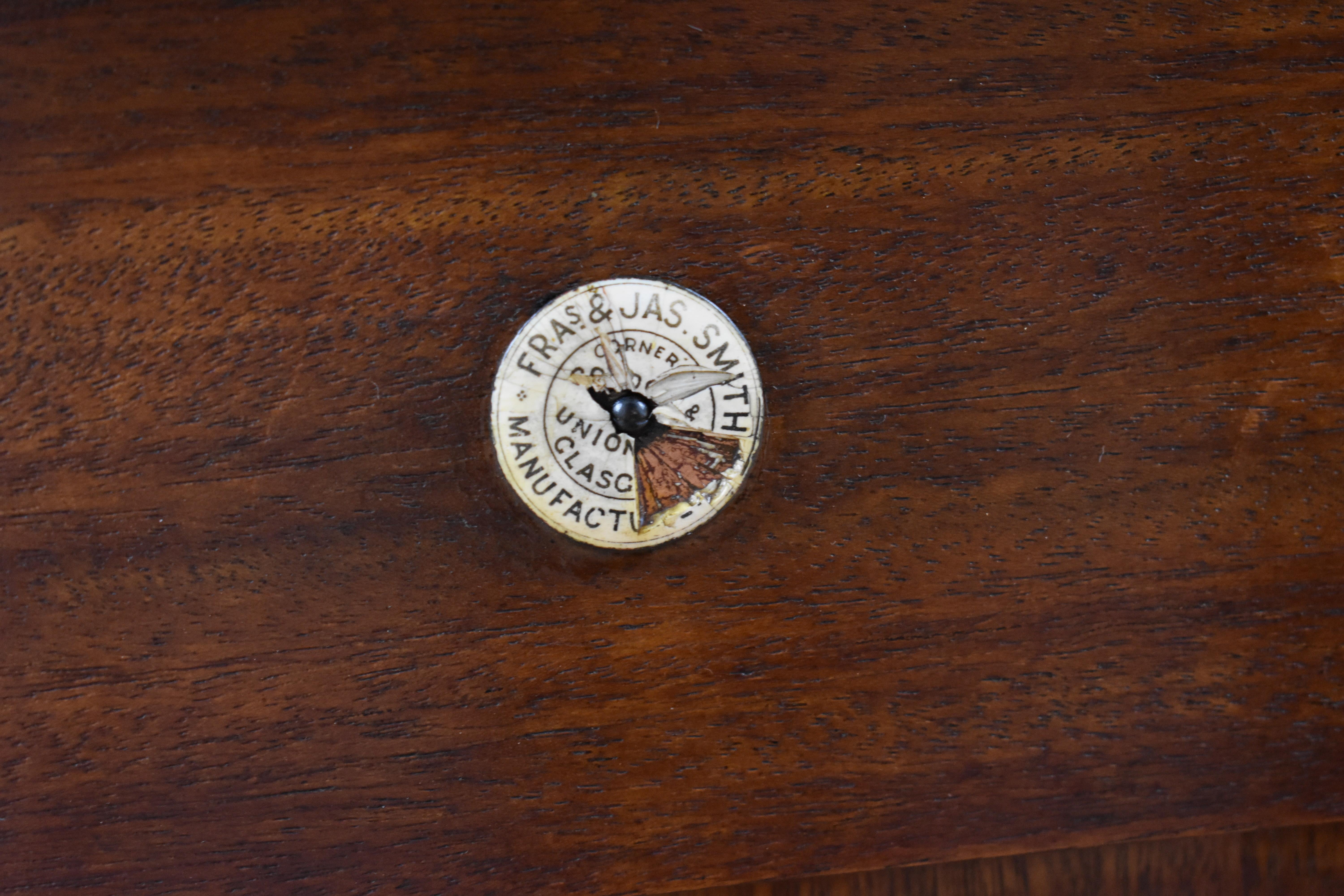 19th Century English Victorian Mahogany Kneehole Desk by Francis & James Smith For Sale 8