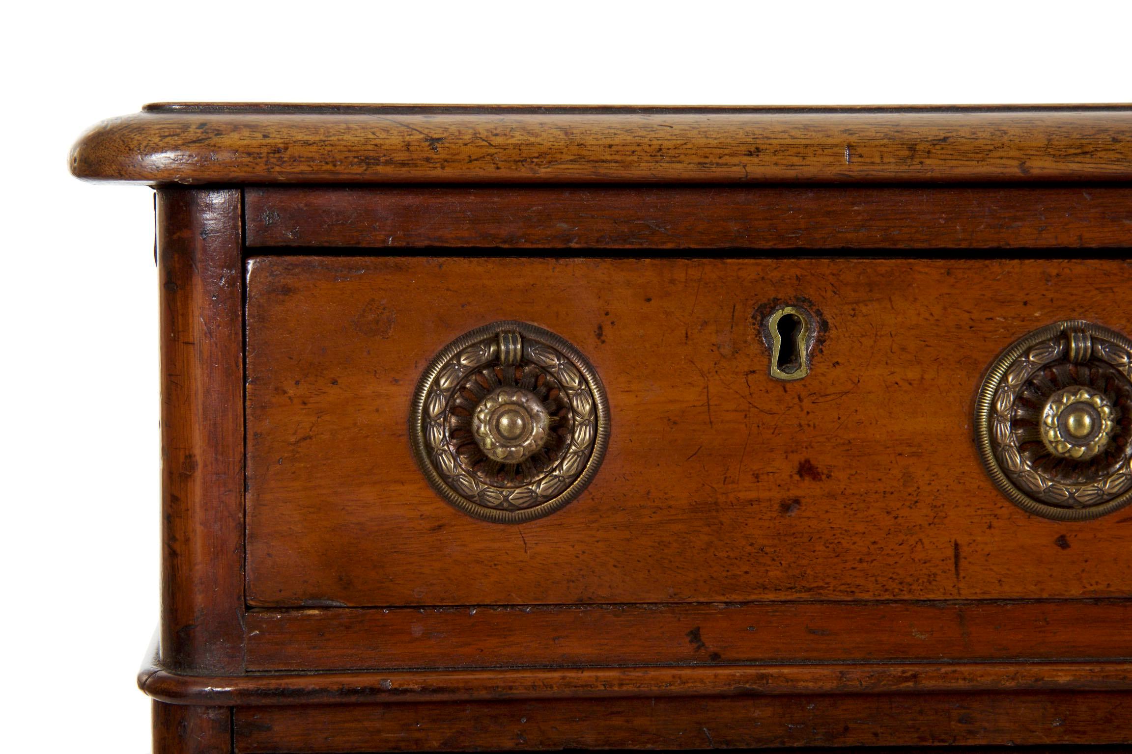 19th Century English Victorian Mahogany Leather Antique Pedestal Desk 7