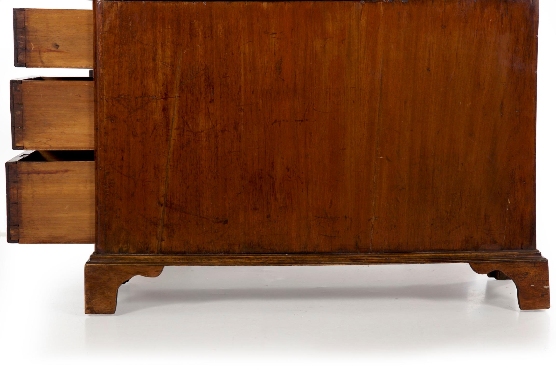 19th Century English Victorian Mahogany Leather Antique Pedestal Desk 12