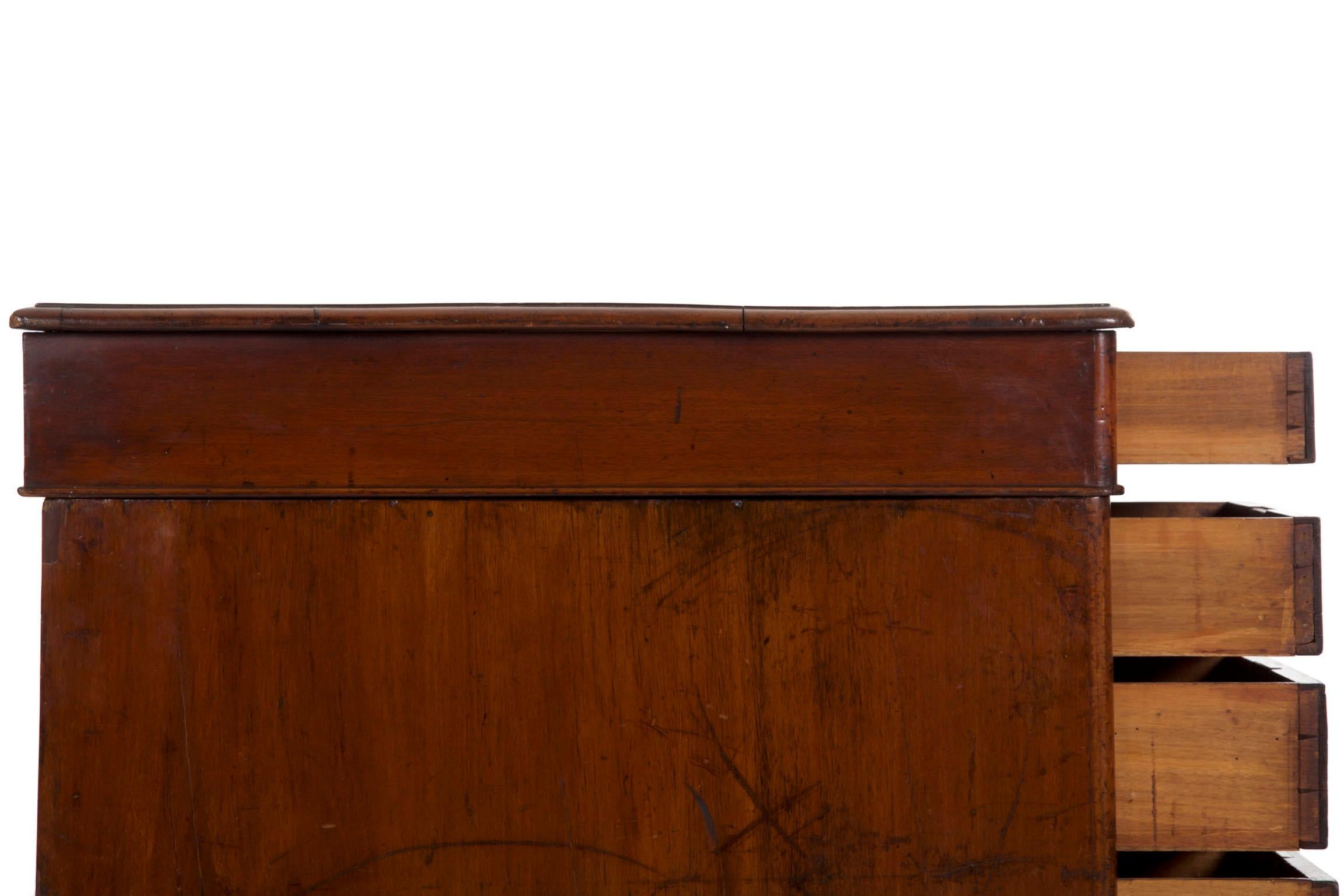 19th Century English Victorian Mahogany Leather Antique Pedestal Desk 15