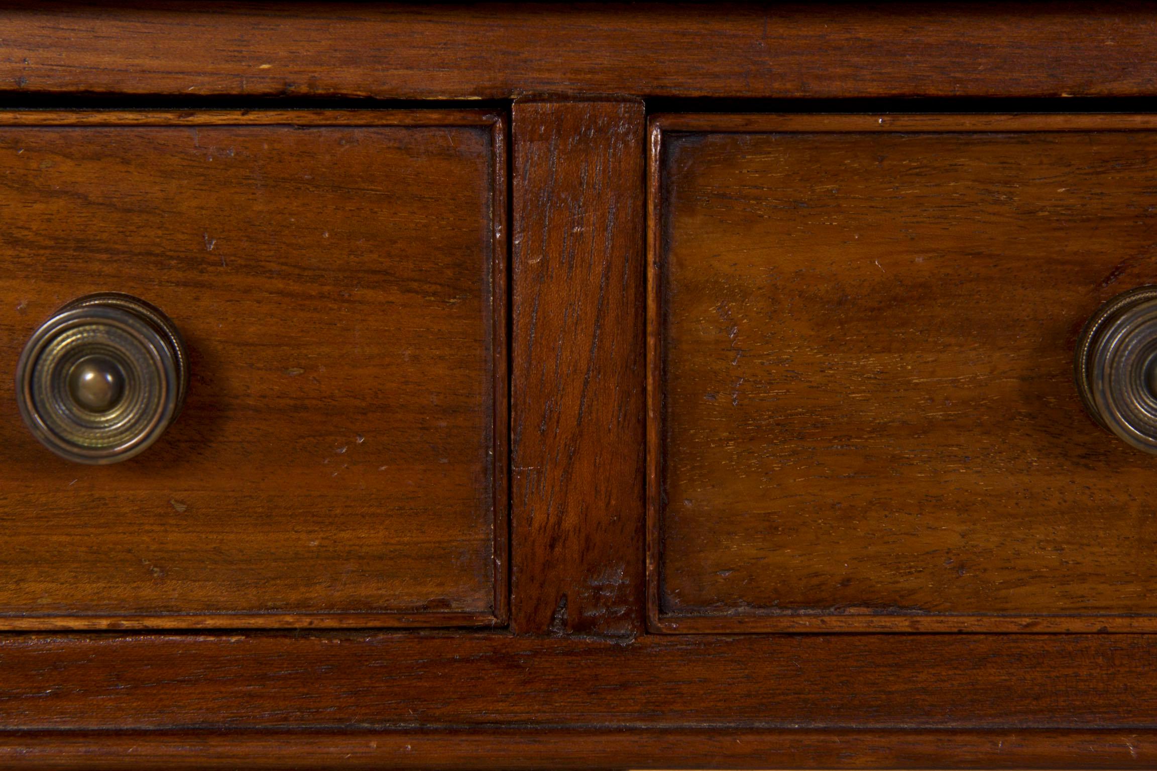 19th Century English Victorian Mahogany Leather Pedestal Writing Desk 5