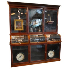 Antique 19th Century English Victorian Mahogany Mercantile Apothecary Display Cabinet