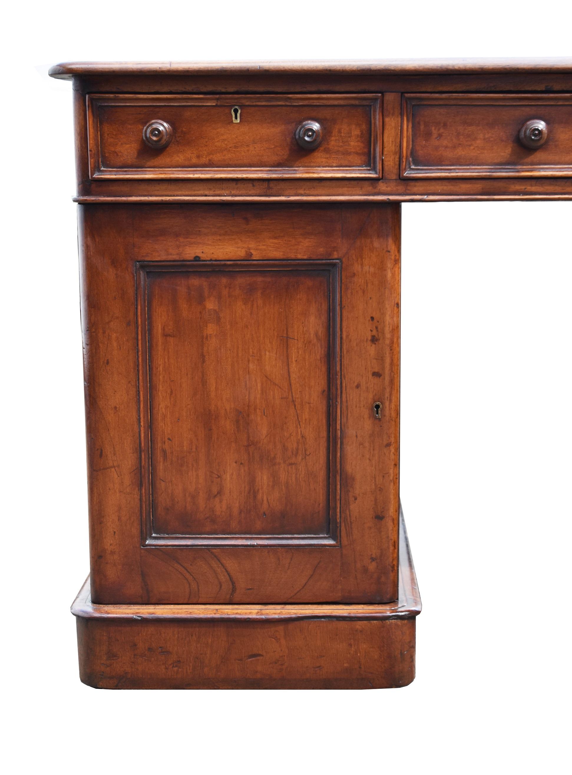 19th Century English Victorian Mahogany Partners Desk 8