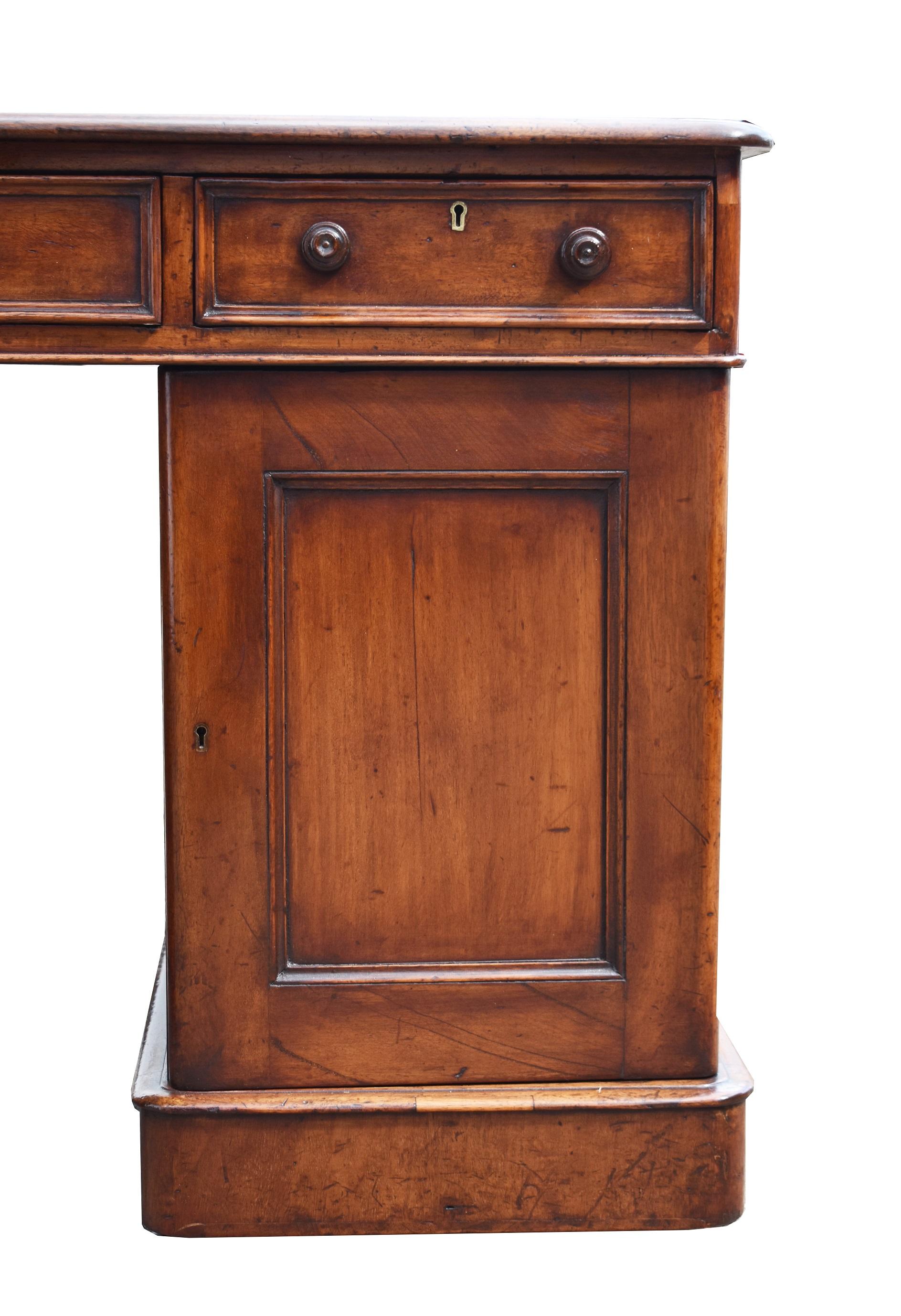 19th Century English Victorian Mahogany Partners Desk 10