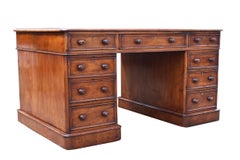 19th Century English Victorian Mahogany Partners Desk