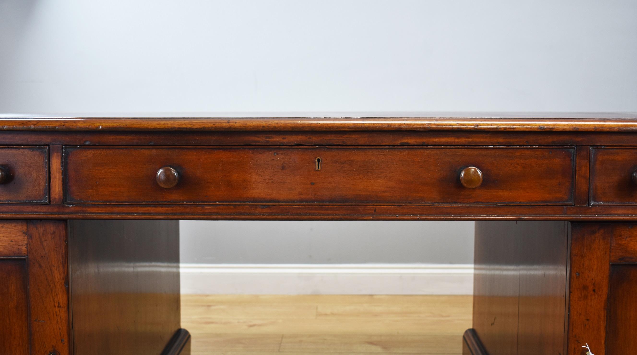 19th Century English Victorian Mahogany Partners Desk 5