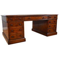 19th Century English Victorian Mahogany Partners Desk