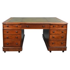 19th Century English Victorian Mahogany Partners Desk