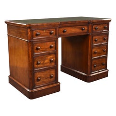 19th Century English Victorian Mahogany Pedestal Desk