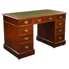 19th Century English Victorian Mahogany Pedestal Desk