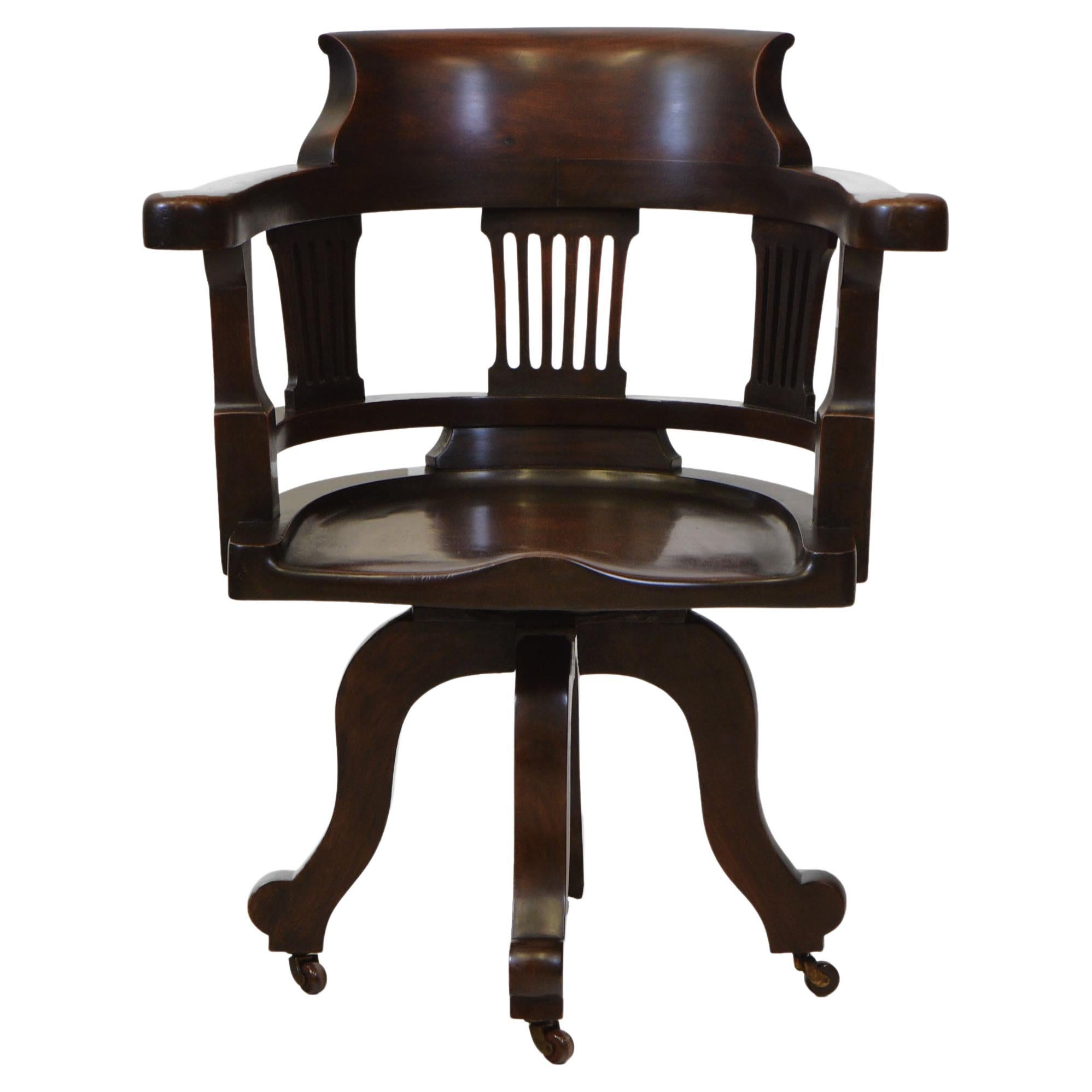 Victorian Mahogany Desk Chair For Sale at 1stDibs