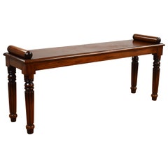 19th Century English Victorian Mahogany Window Seat