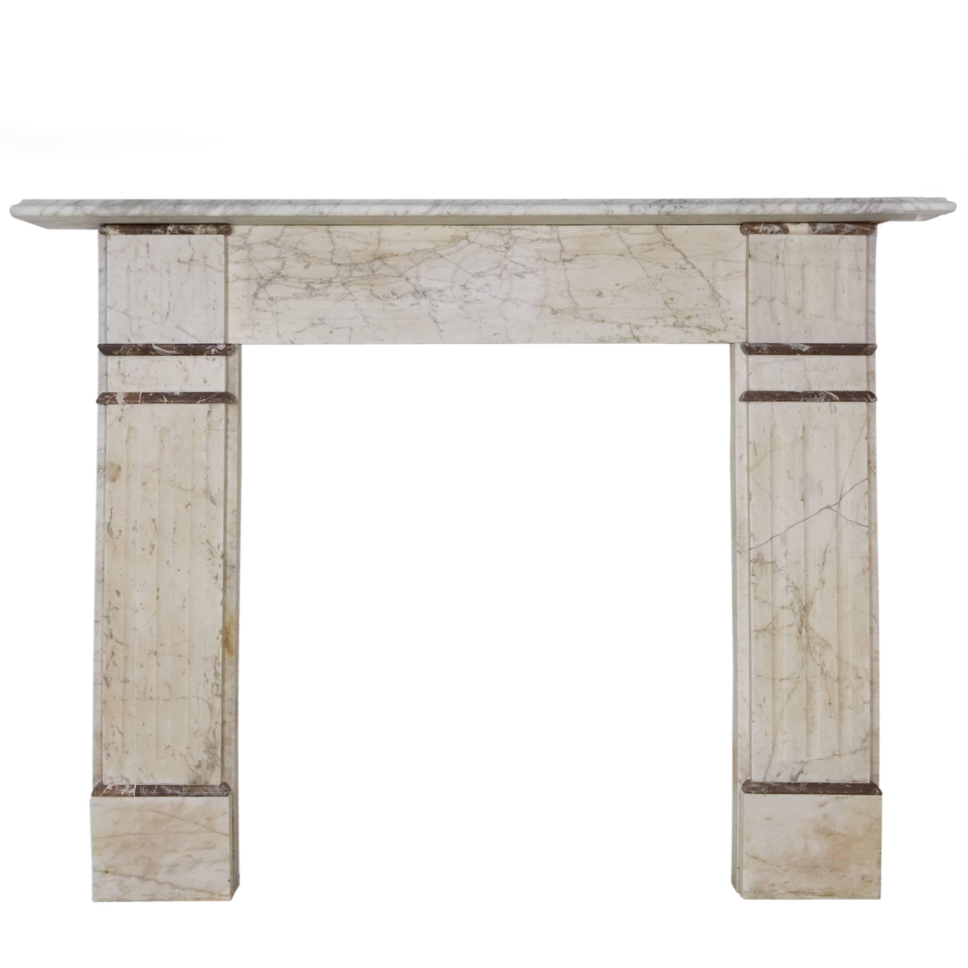 19th Century English Victorian Marble Fireplace Surround
