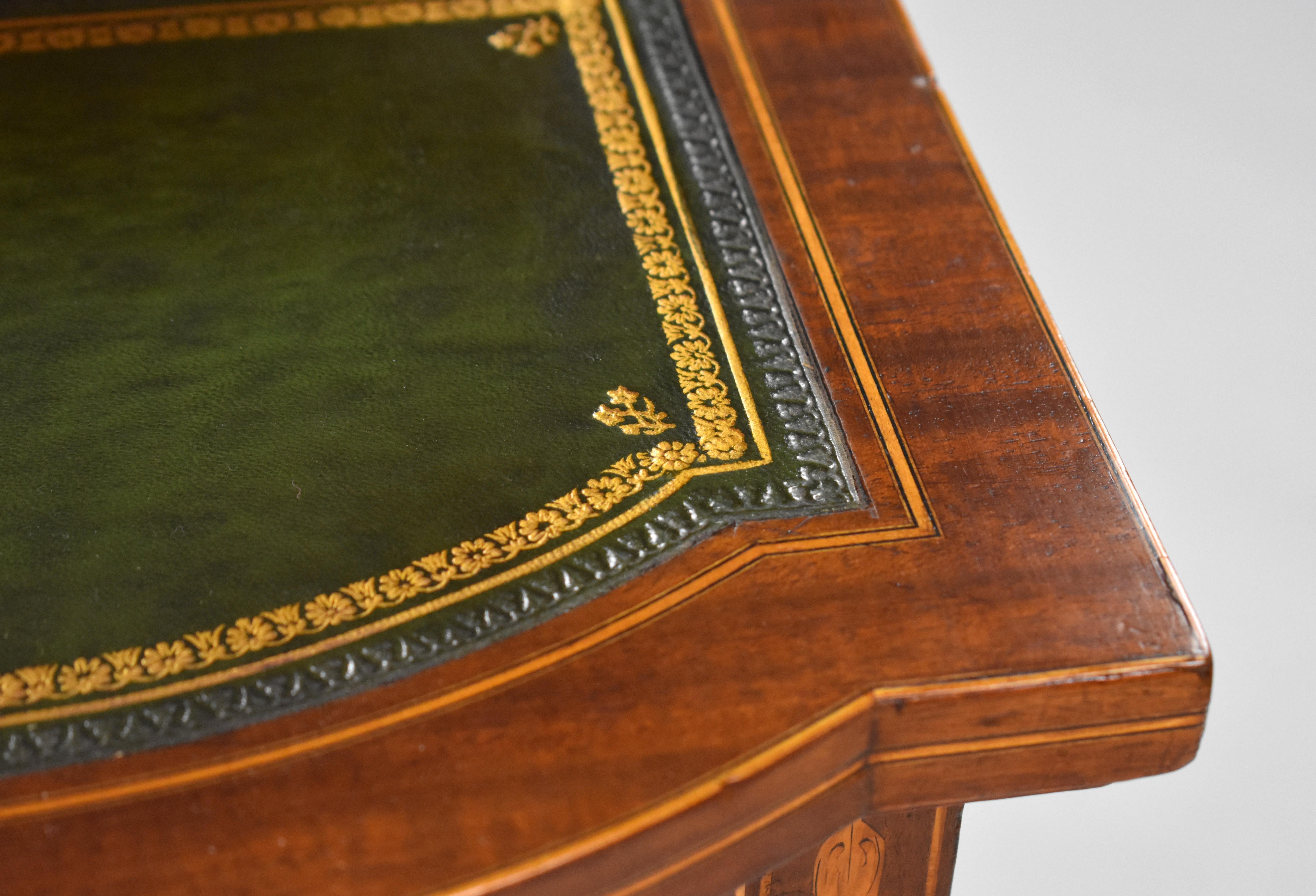 19th Century English Victorian Marquetry Inlaid Carlton House Desk For Sale 11