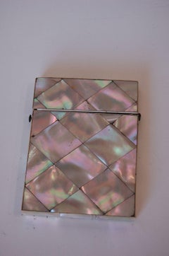 19th Century English Victorian Mother of Pearl Business Calling Card Case