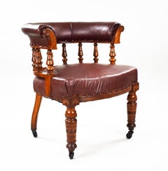 19th Century, English Victorian Oak Armchair