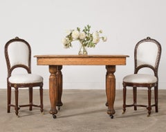 19th Century English Victorian Oak Dining Center Table