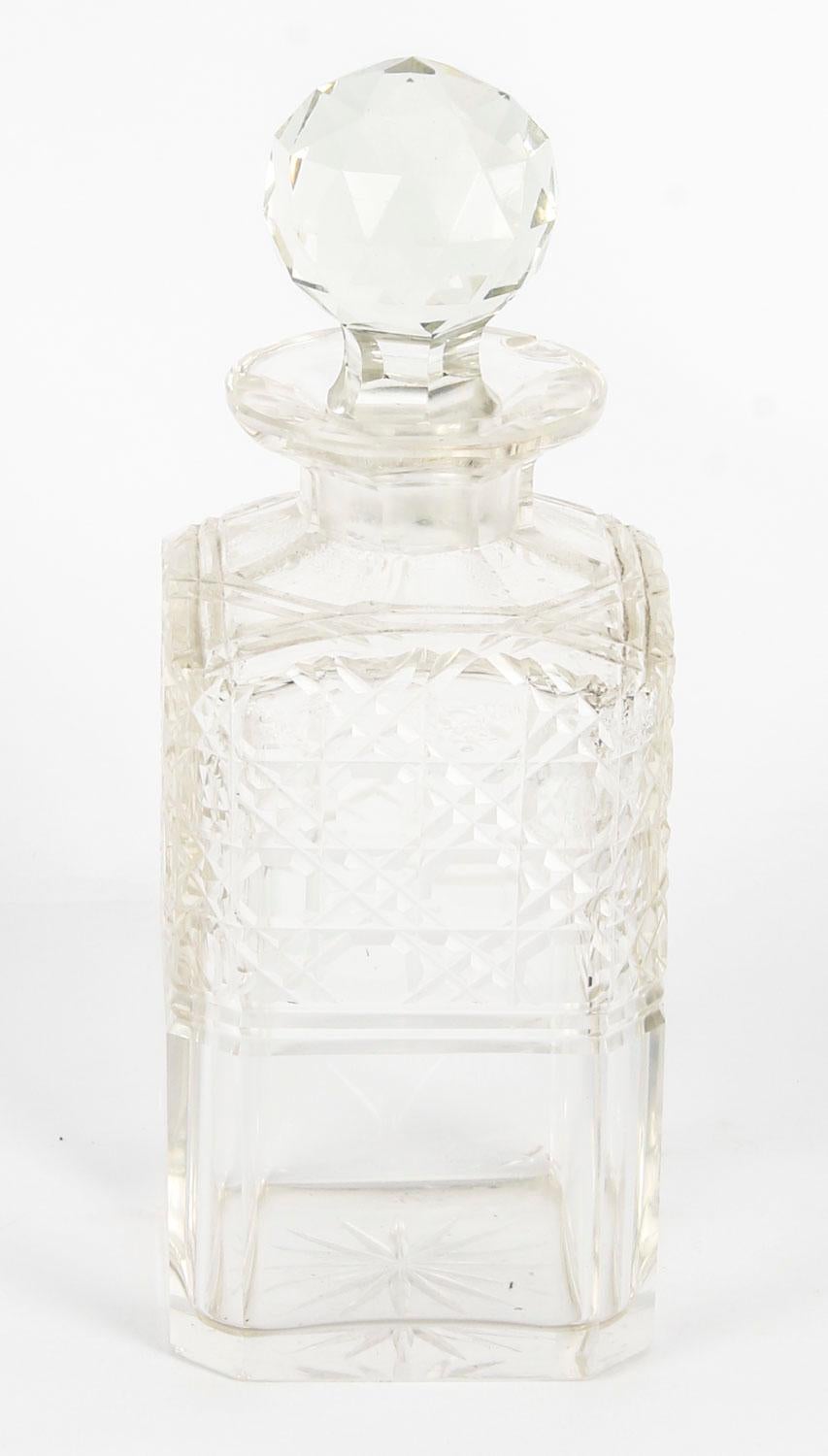 19th Century English Victorian Oak Three Crystal Decanter Tantalus  9