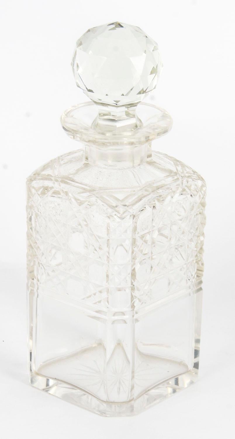 19th Century English Victorian Oak Three Crystal Decanter Tantalus 11