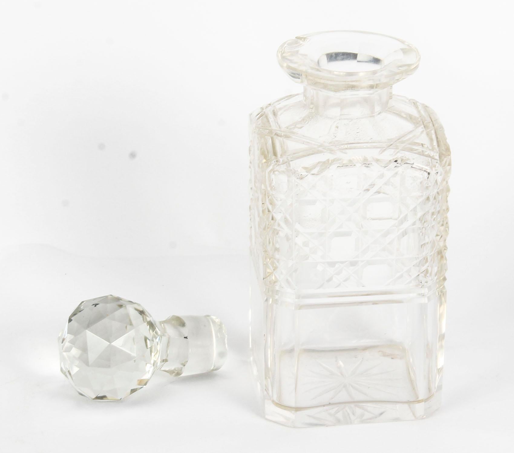 19th Century English Victorian Oak Three Crystal Decanter Tantalus  12