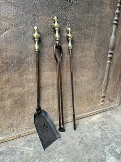 19th Century English Victorian Period Fireplace Tool Set or Companion Set