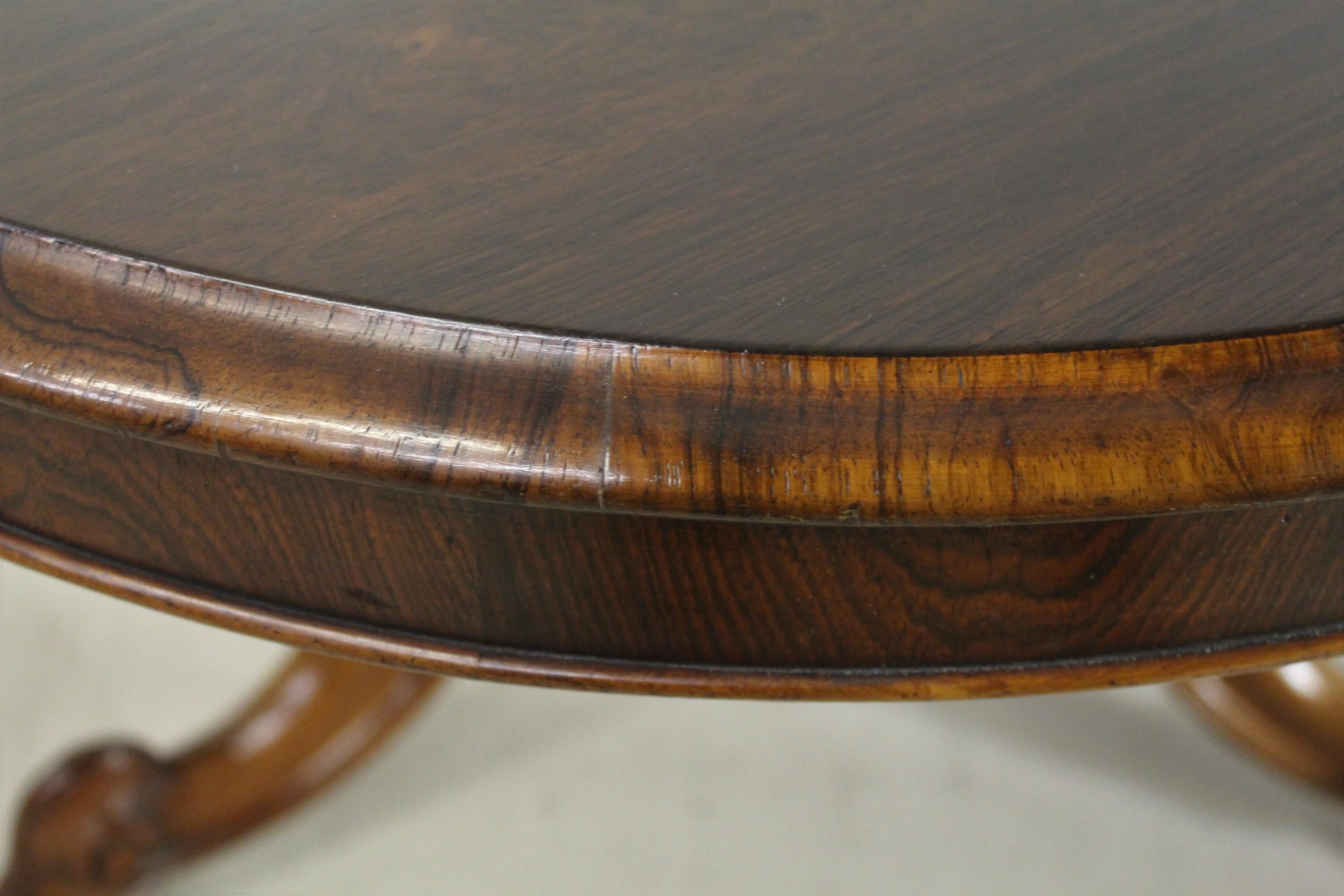 19th Century English Victorian Rosewood Loo Table 10