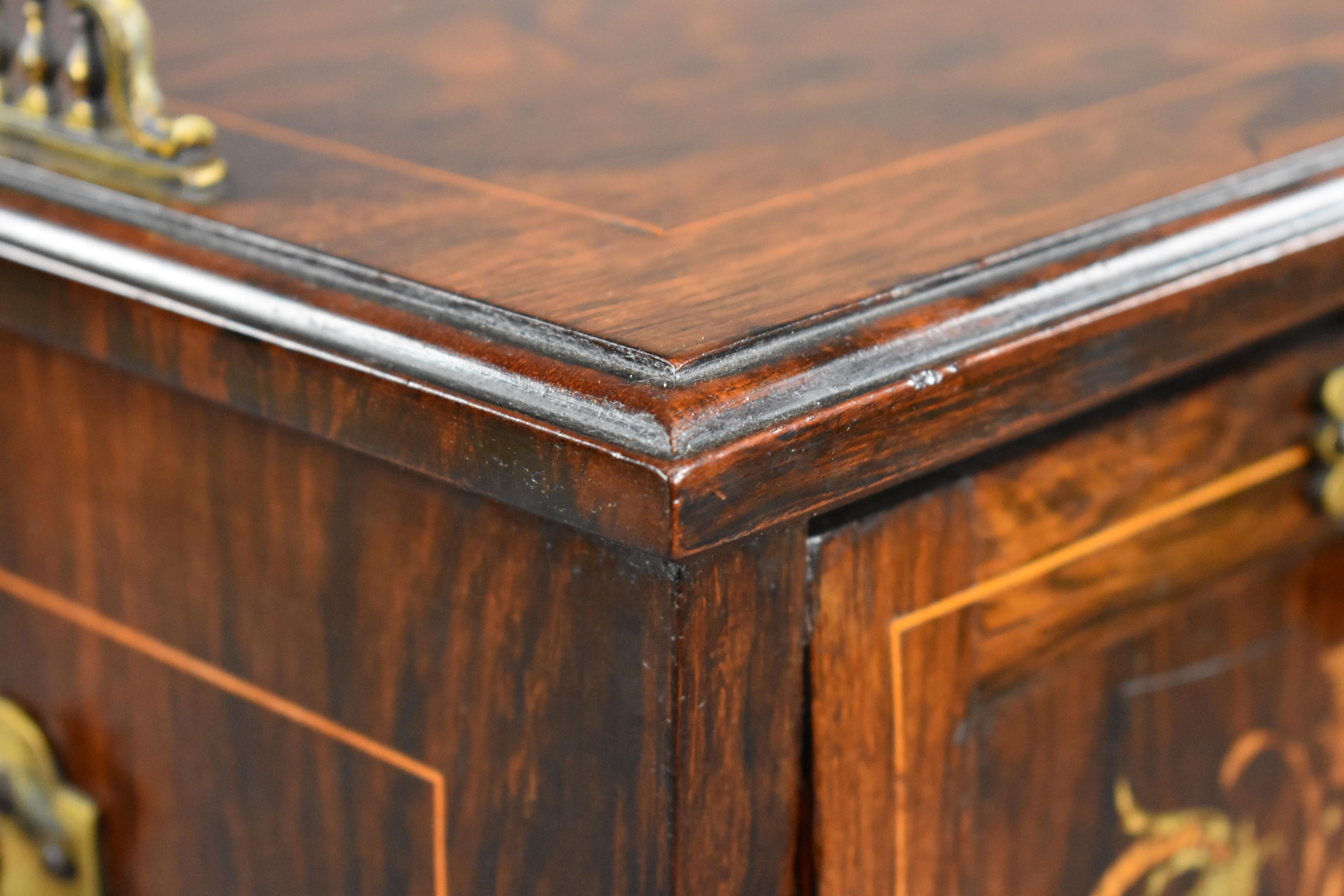 19th Century English Victorian Rosewood Marquetry Coal Purdonium 10