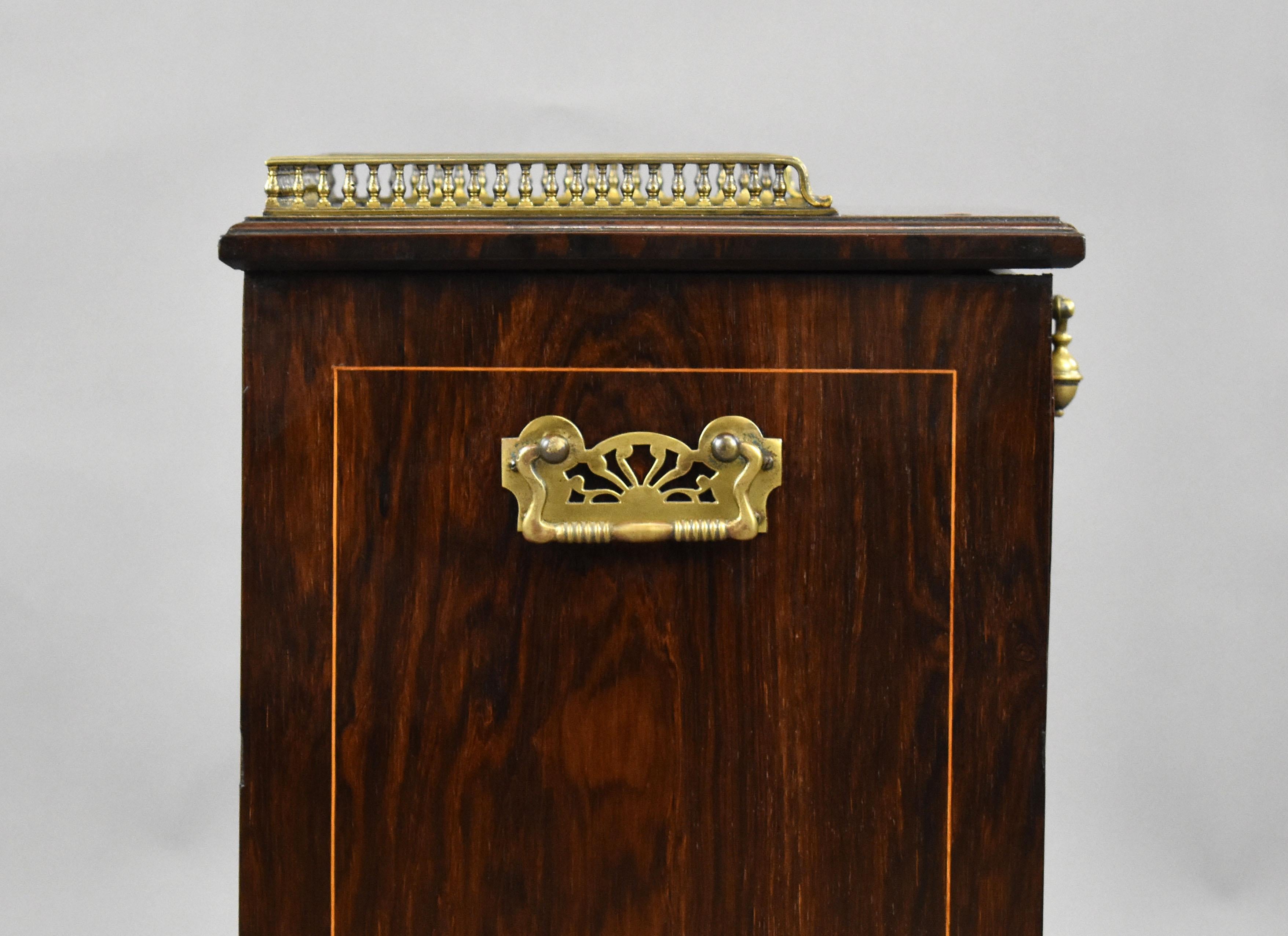19th Century English Victorian Rosewood Marquetry Coal Purdonium 5