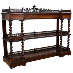 19th Century English Victorian Rosewood Server Buffet Sideboard