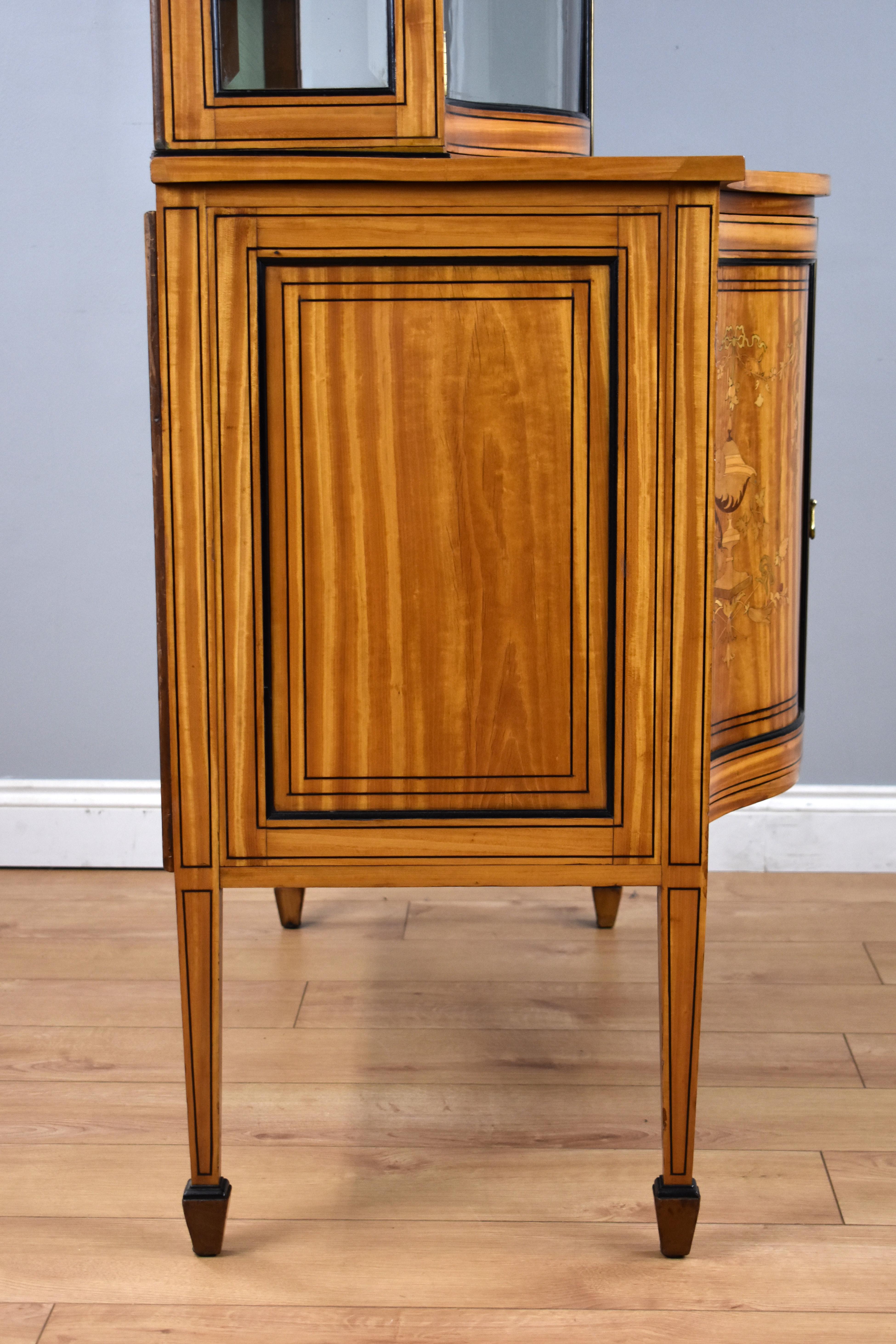19th Century English Victorian Satinwood Display Cabinet For Sale 9